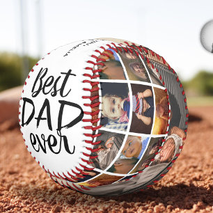 Best Dad Ever Custom Father`s Day 6 Photo Collage Baseball