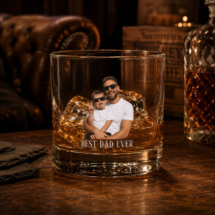 Best Dad Ever Custom Father’s Day Gift for Dad Whiskey Glass