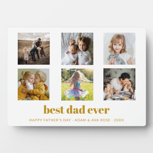 Best Dad Ever, Custom Father's Day Photo Plaque (Front)