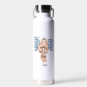 Best Dad Ever Custom Fist Bump - One Kid Water Bottle
