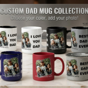 BEST DAD EVER CUSTOM IMAGE & TEXT  MUG