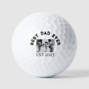 Best Dad Ever Custom Multi Photo Collage Golf Balls