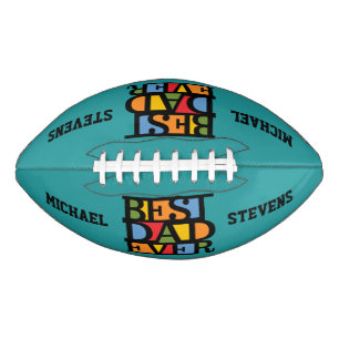 BEST DAD EVER custom name & colour football American Football