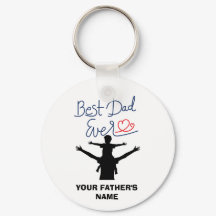 Best Dad Ever Custom Name Keychain