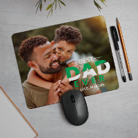 BEST DAD EVER CUSTOM PHOTO AND NAME GREEN WHITE