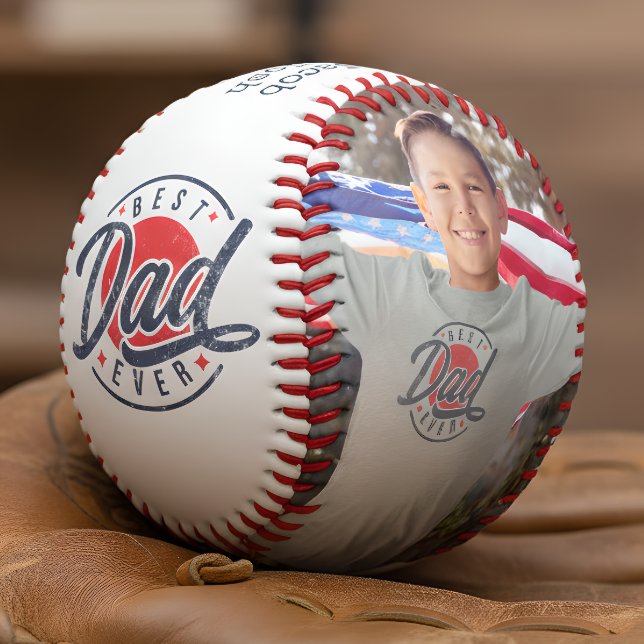 Best Dad Ever Custom Photo Baseball (Creator Uploaded)
