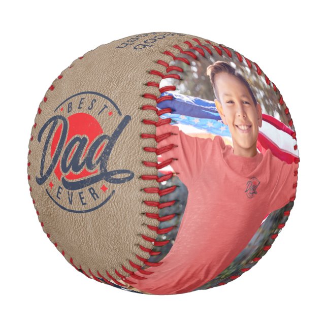 Best Dad Ever Custom Photo Baseball (Angled)