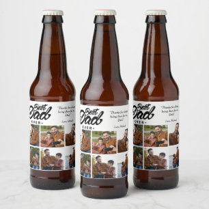 Best Dad Ever Custom Photo Beer Bottle Label