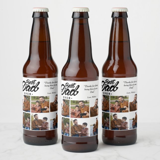 Best Dad Ever Custom Photo Beer Bottle Label (Bottles)