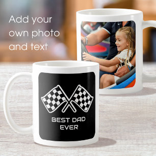 Best Dad Ever Custom Photo Car Flags Black Coffee Mug
