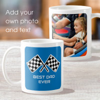 Best Dad Ever Custom Photo Car Flags Blue
