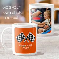 Best Dad Ever Custom Photo Car Flags Orange