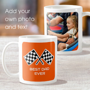 Best Dad Ever Custom Photo Car Flags Orange Coffee Mug