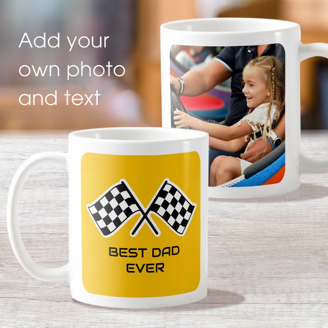 Best Dad Ever Custom Photo Car Flags Yellow Coffee Mug (Creator Uploaded)