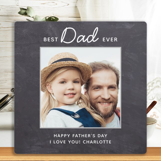 Best DAD Ever Custom Photo Chalkboard Father's Day Plaque (Creator Uploaded)