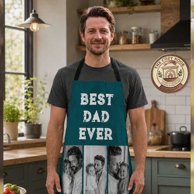 Best Dad Ever Custom Photo Collage Apron (Creator Uploaded)