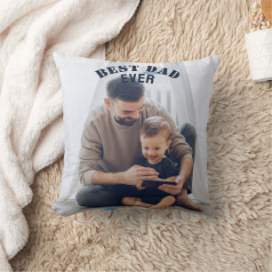 Best Dad Ever Custom Photo collage Create Your Own Cushion