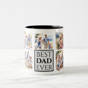 Best DAD Ever Custom Photo Collage Two-Tone Coffee Mug