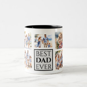 Best DAD Ever Custom Photo Collage Two-Tone Coffee Mug