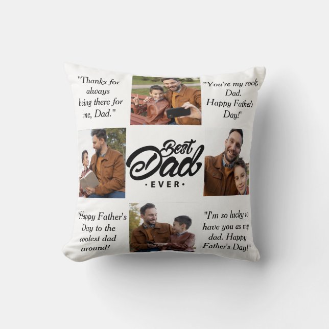 Best Dad Ever Custom Photo Cushion (Front)