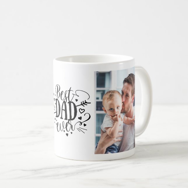 Best Dad Ever Custom Photo Fathers Day Coffee Mug (Front Right)