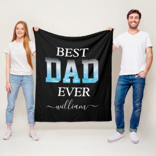 Best Dad Ever Custom Photo Father's Day  Fleece Blanket