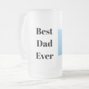 Best Dad ever Custom Photo Father's Day Gift Frosted Glass Beer Mug