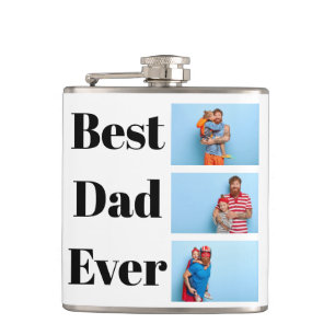 Best Dad ever Custom Photo Father's Day Gift Hip Flask