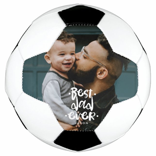 Best Dad Ever Custom Photo Father's Day Gift Name  Football (Front)