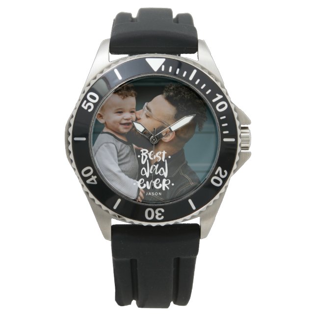 Best Dad Ever Custom Photo Father's Day Gift Name  Watch (Front)