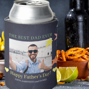 Best dad ever custom photo Father's Day modern Can Cooler