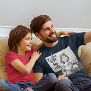 Best Dad Ever Custom Photo Father's Day Tri-Blend Shirt