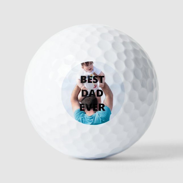 Best Dad Ever Custom Photo Golf Balls (Front)