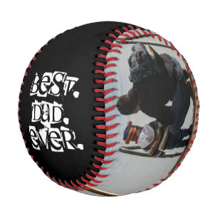 Best Dad Ever Custom Photo Grunge Typography Black Baseball