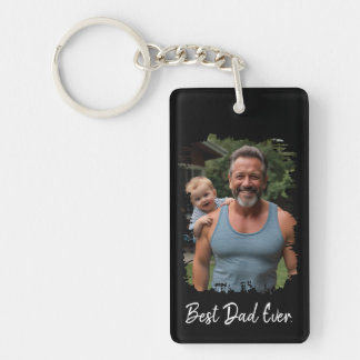 Best Dad Ever Custom Photo Keychain
