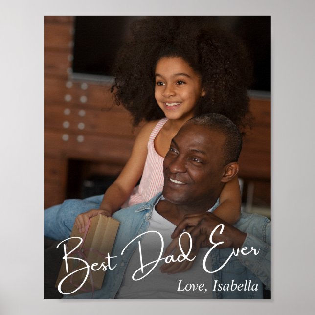 Best Dad Ever Custom Photo Poster (Front)