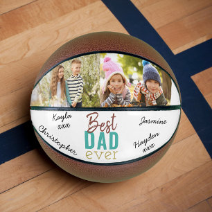 Best Dad Ever Custom Photo Signed Basketball