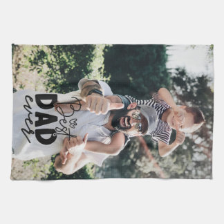 Best Dad Ever Custom Photo Tea Towel