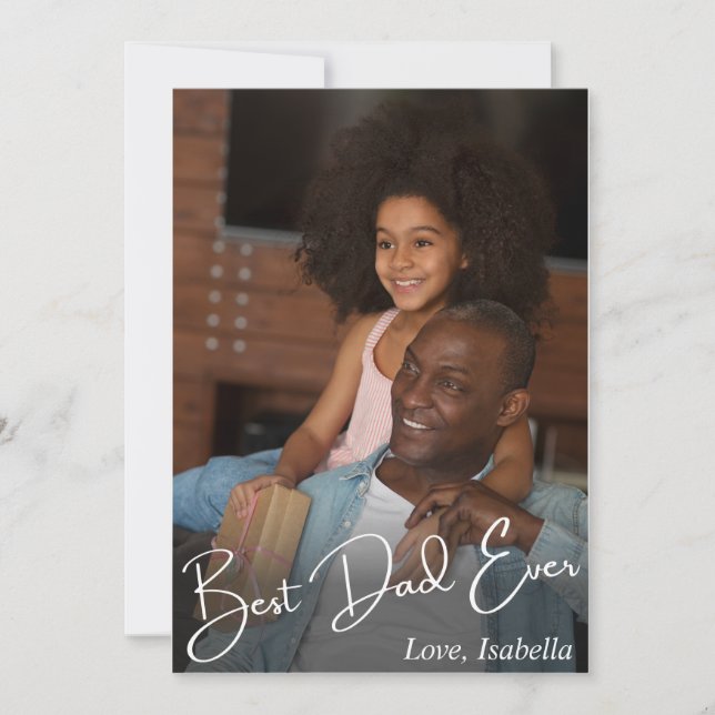 Best Dad Ever Custom Photo Thank You Card (Front)