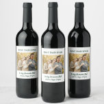 Best Dad Ever Custom Photo  Wine Label<br><div class="desc">Best Dad Ever customisable photo wine label. Perfect label to attach on the gifts for your Dad on Father's day,  Birthday and Happy Holiday Season. Feel free to customise it with your favourite family photo and with your own expression.</div>