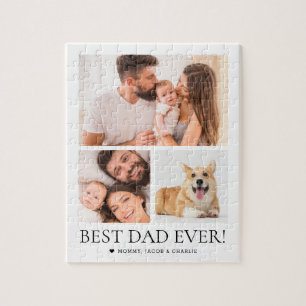 Best Dad Ever Custom Photos Father's Day Collage Jigsaw Puzzle