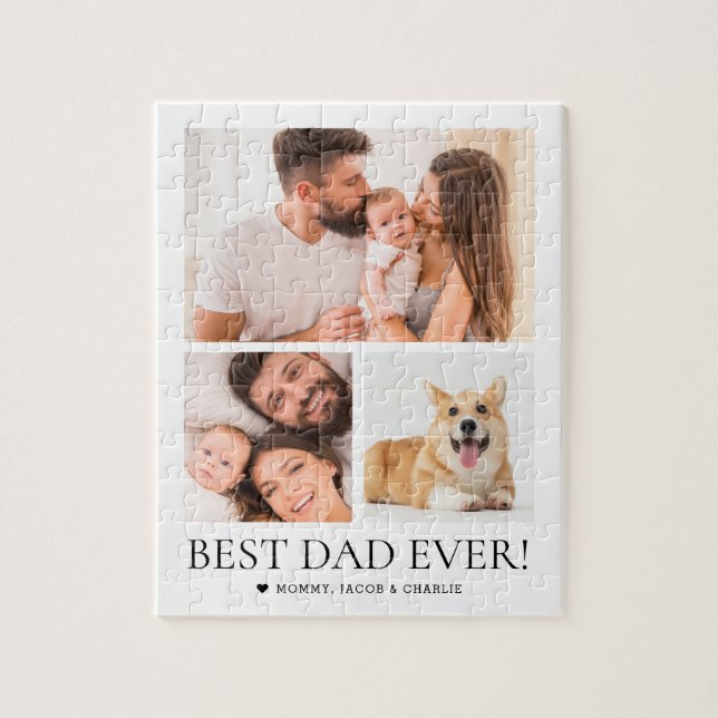 Best Dad Ever Custom Photos Father's Day Collage Jigsaw Puzzle (Vertical)