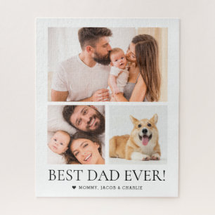 Best Dad Ever Custom Photos Father's Day Collage Jigsaw Puzzle