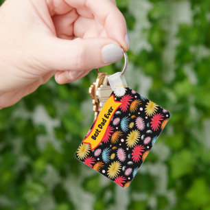Best Dad Ever Custom Typography Gift for Dad Key Ring