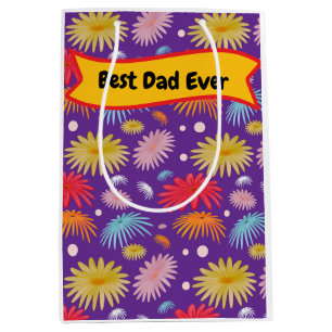 Best Dad Ever Custom Typography Gift for Dad Medium Gift Bag