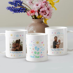 Best Dad Ever Cute Baby and Father Photo Coffee Mug