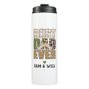 Best Dad Ever Cute Chequered Pattern Thermal Tumbler