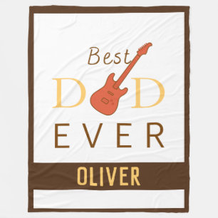 Best Dad Ever Cute Cool Modern Trendy Father's Day Fleece Blanket