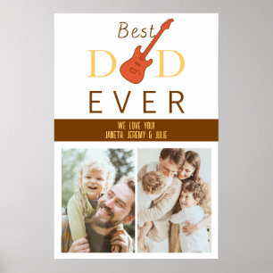 Best Dad Ever Cute Cool Modern Trendy Fathers Day Poster