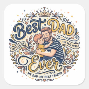 Best Dad Ever Cute Family Love Sticker Father’s